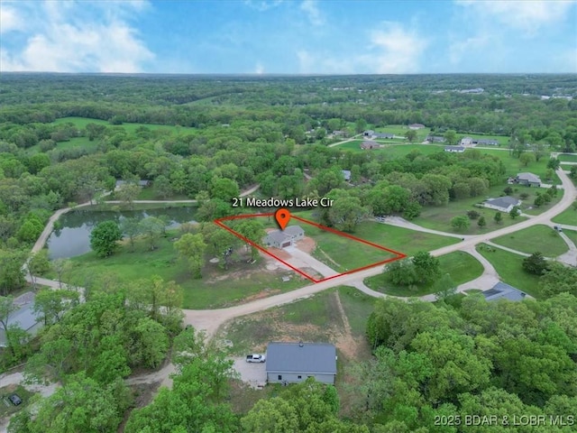 21 Meadow Lake Cir, Eldon, MO 65026 - aerial view of property's location featuring a forest and a large body of water
