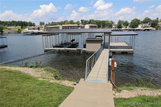 1484 Apple Blossom Cir, Osage Beach, MO 65065 - dock featuring a water view and boat lift