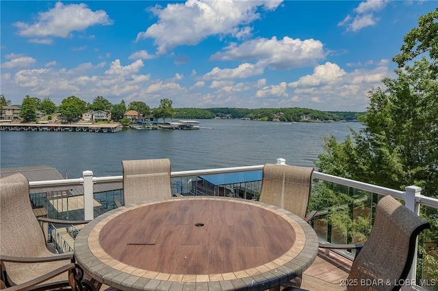 balcony with a water view