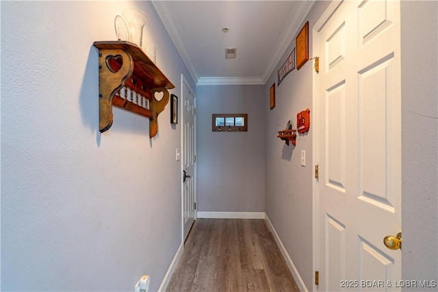 768 Clearwater Dr Unit 2-A, Camdenton, MO 65020 - corridor featuring wood finished floors and ornamental molding
