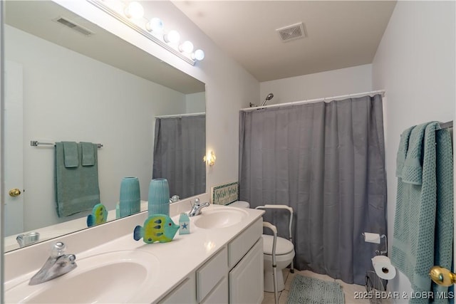 768 Clearwater Dr Unit 2-A, Camdenton, MO 65020 - full bath with double vanity, curtained shower, and tile patterned flooring