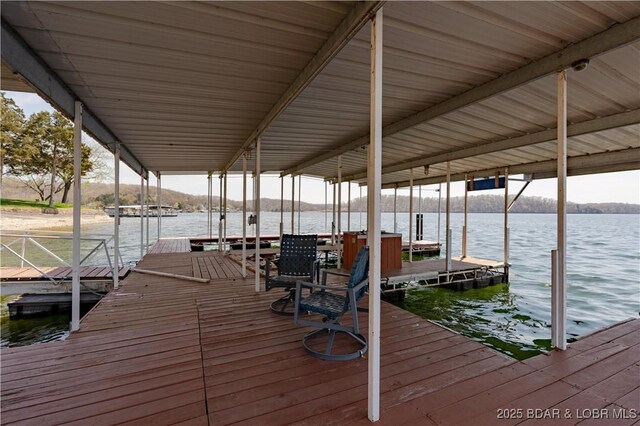 29540 Inspiration Pt, Rocky Mount, MO 65072 - view of dock with a water view and boat lift