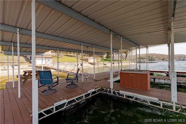 29540 Inspiration Pt, Rocky Mount, MO 65072 - view of dock with a water view and boat lift