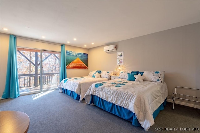 56 Treasure Cay, Osage Beach, MO 65065 - carpeted bedroom with a wall mounted AC, access to outside, and recessed lighting