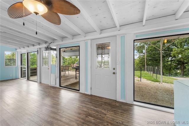 18 Trail Rd, Eldon, MO 65026 - unfurnished sunroom with beamed ceiling and plenty of natural light