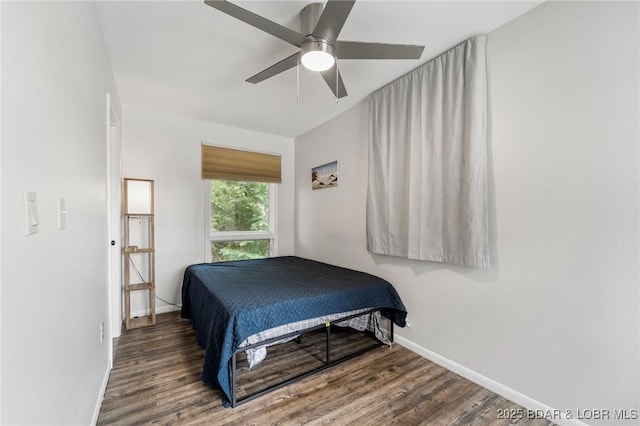 18 Trail Rd, Eldon, MO 65026 - bedroom featuring baseboards, ceiling fan, and wood finished floors