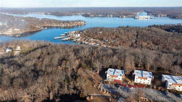 67 Ventura Dr Unit 427, Lake Ozark, MO 65049 - aerial view featuring a water view and a view of trees