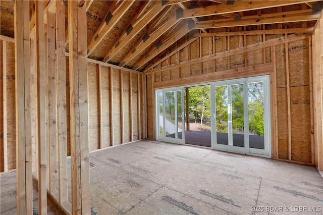 miscellaneous room featuring vaulted ceiling