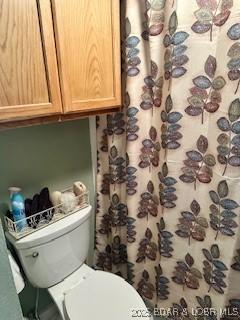 145 Costa Del Sol Dr Unit 2A, Lake Ozark, MO 65049 - bathroom featuring toilet and a shower with curtain
