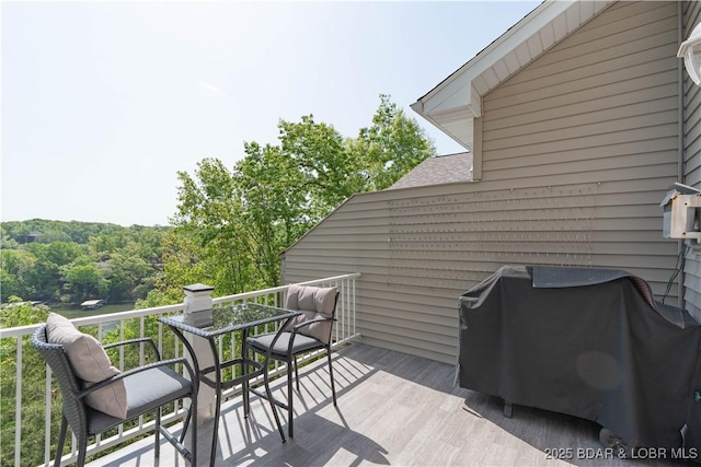 deck featuring grilling area