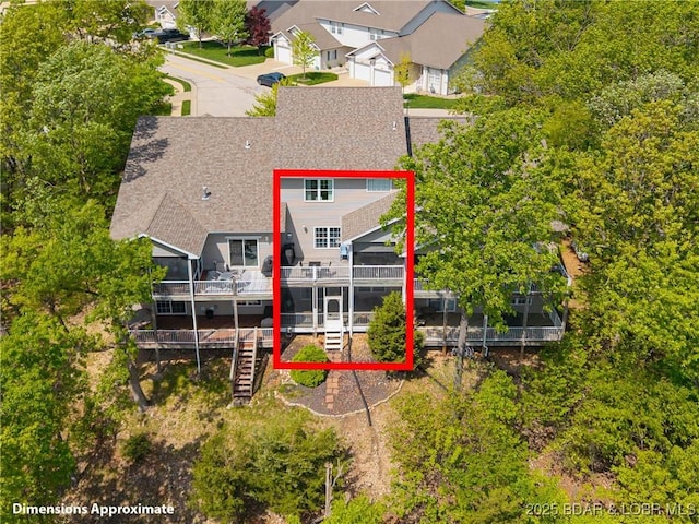 drone / aerial view featuring a residential view