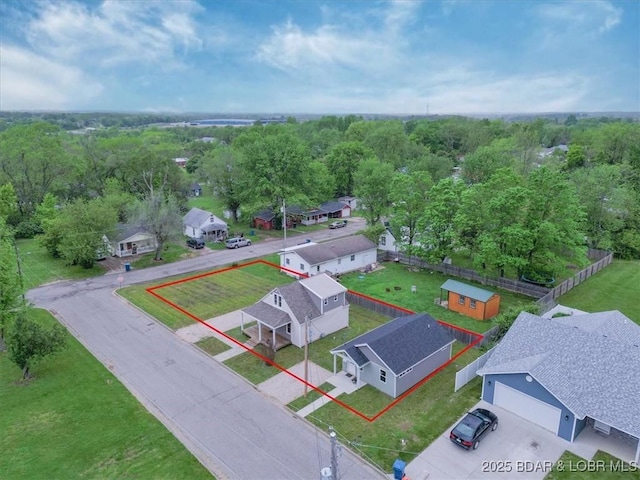 birds eye view of property featuring a residential view