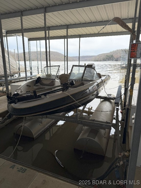 194 Park Place Ln Unit 3G, Kaiser, MO 65047 - dock area featuring boat lift and a water view