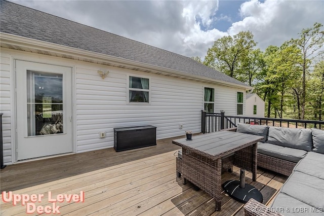 deck with an outdoor living space
