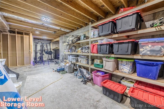 view of storage area
