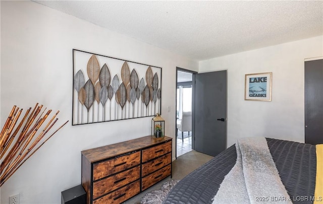 bedroom with a textured ceiling