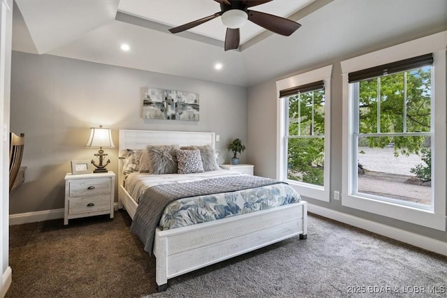 649 Nichol Rd, Edwards, MO 65326 - bedroom with carpet flooring, baseboards, ceiling fan, and recessed lighting