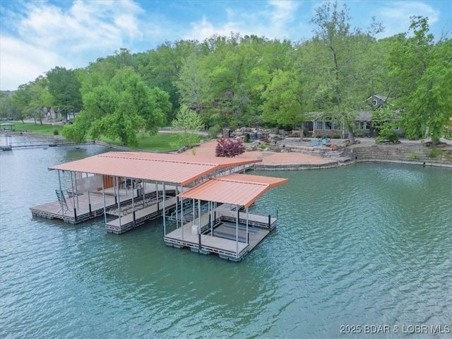 649 Nichol Rd, Edwards, MO 65326 - view of dock featuring a water view