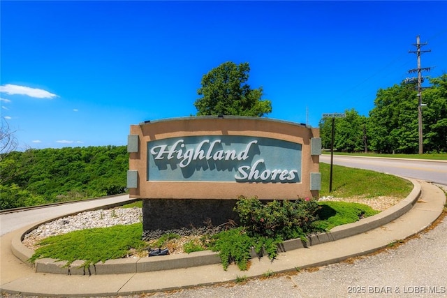 view of community sign