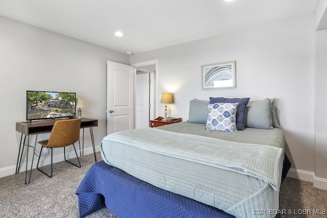 bedroom with baseboards and recessed lighting