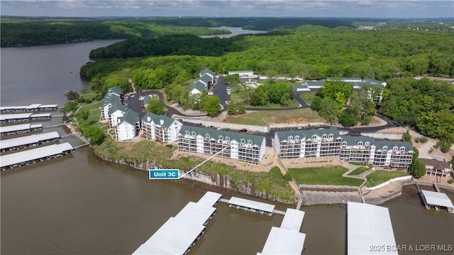 194 Park Place Ln Unit 3C, Kaiser, MO 65047 - drone / aerial view of a forest and a large body of water