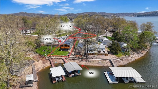 bird's eye view of a nearby body of water