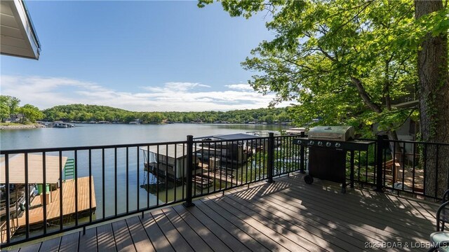 31445 Raytown Dr, Rocky Mount, MO 65072 - deck featuring a water view and area for grilling