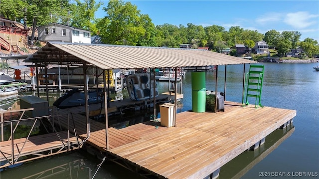 31445 Raytown Dr, Rocky Mount, MO 65072 - dock area with boat lift and a water view