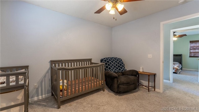93 Misty Meadows Ln, Camdenton, MO 65020 - bedroom featuring carpet, baseboards, and a ceiling fan