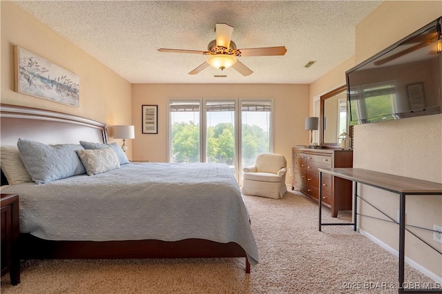 58 Jonathan Dr Unit 4B, Lake Ozark, MO 65049 - carpeted bedroom with a textured ceiling and a ceiling fan