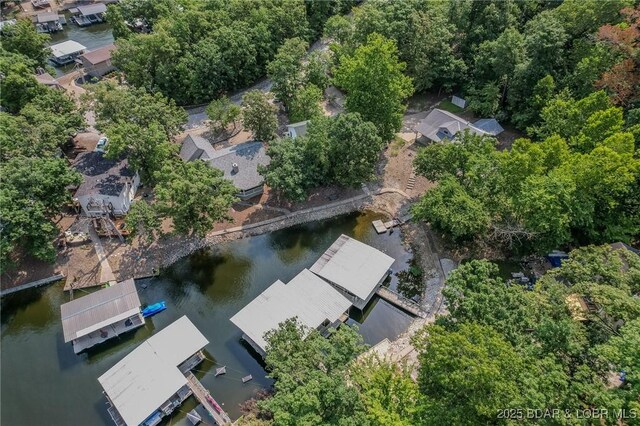 141 Wye Dr, Lake Ozark, MO 65049 - aerial perspective of suburban area with a nearby body of water