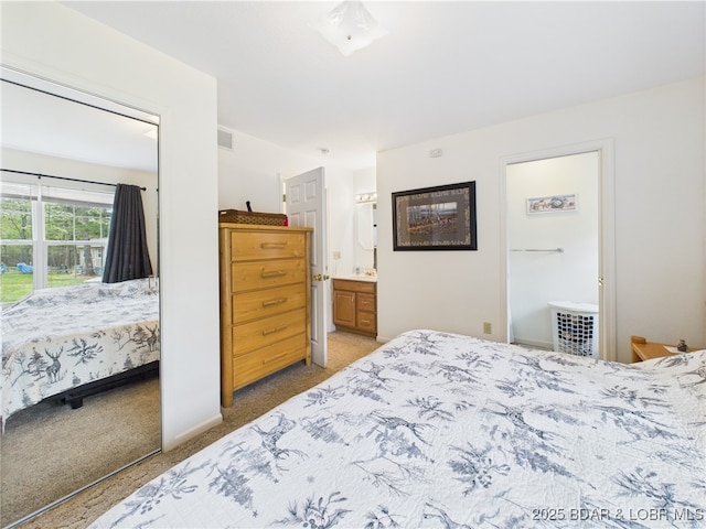bedroom with carpet