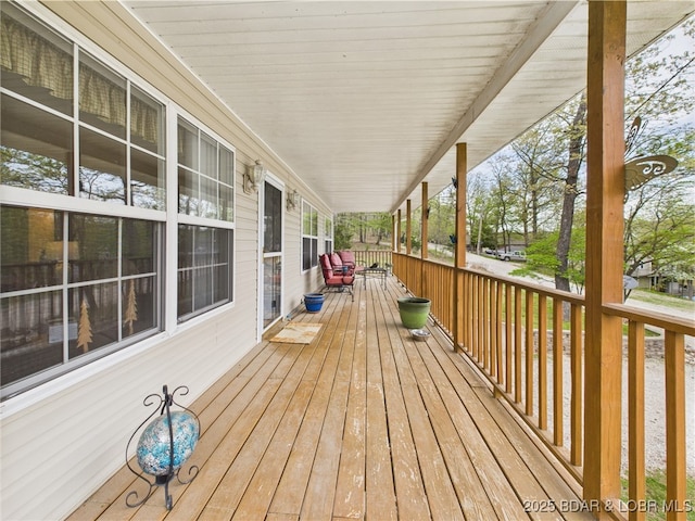 wooden deck with a porch