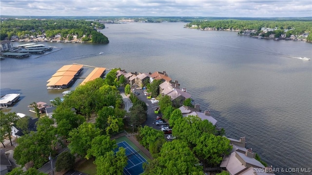 bird's eye view of a nearby body of water