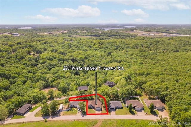 221 Whispering Streams Rd, Osage Beach, MO 65065 - view of property location featuring a forest and property parcel outlined
