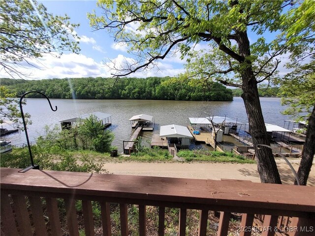 dock featuring a water view