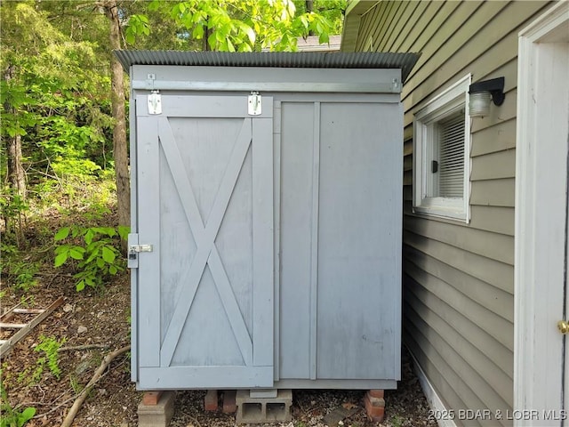 view of shed