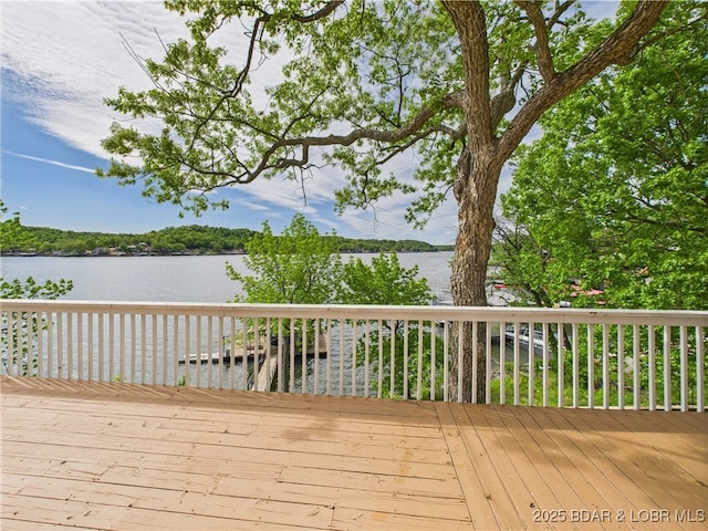 27294 Marina Ln, Barnett, MO 65011 - wooden terrace featuring a water view