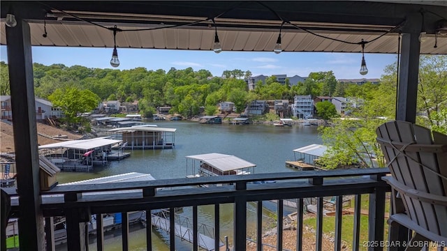 dock featuring a water view