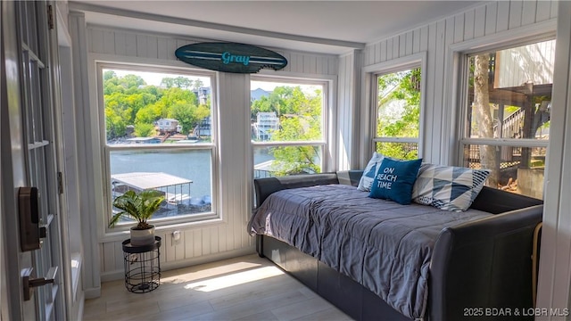 bedroom featuring wood finished floors