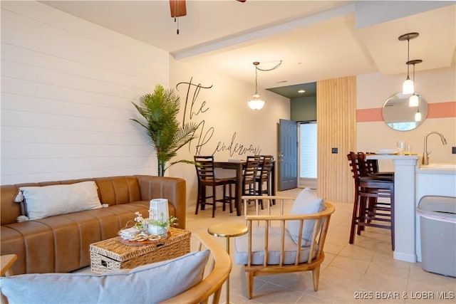 85 Monarch Cove Ln Unit 2C, Lake Ozark, MO 65049 - living area with ceiling fan and light tile patterned flooring