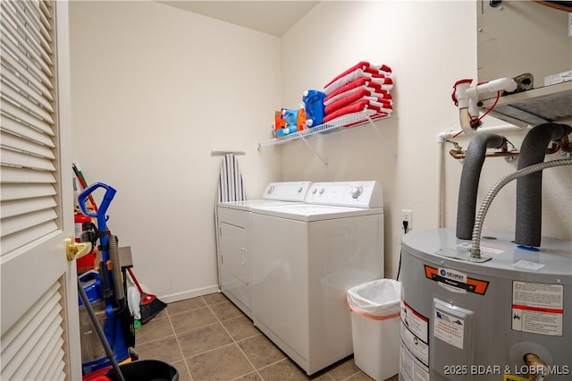 85 Monarch Cove Ln Unit 2C, Lake Ozark, MO 65049 - clothes washing area with water heater, independent washer and dryer, and light tile patterned floors