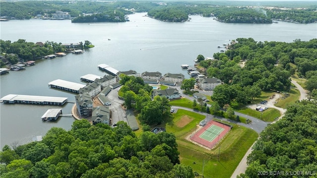 bird's eye view of a nearby body of water