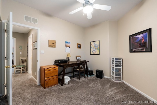 214 Emerald Bay Dr Unit 1D, Lake Ozark, MO 65049 - office featuring carpet flooring and ceiling fan