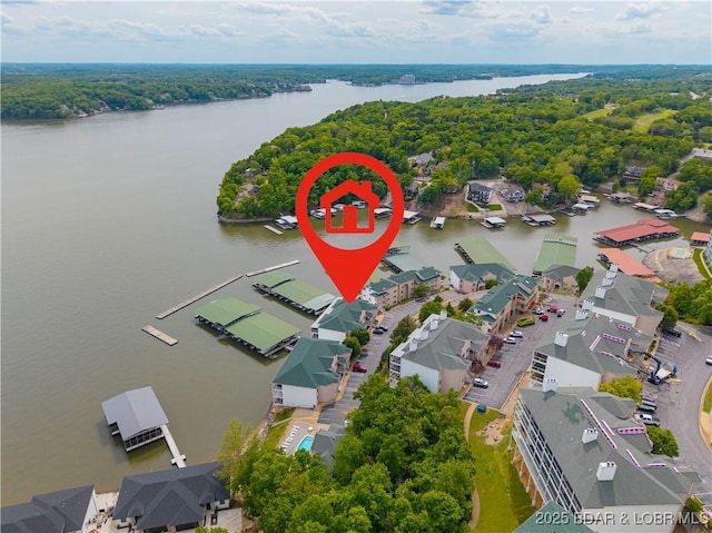 214 Emerald Bay Dr Unit 1D, Lake Ozark, MO 65049 - aerial view of a nearby body of water