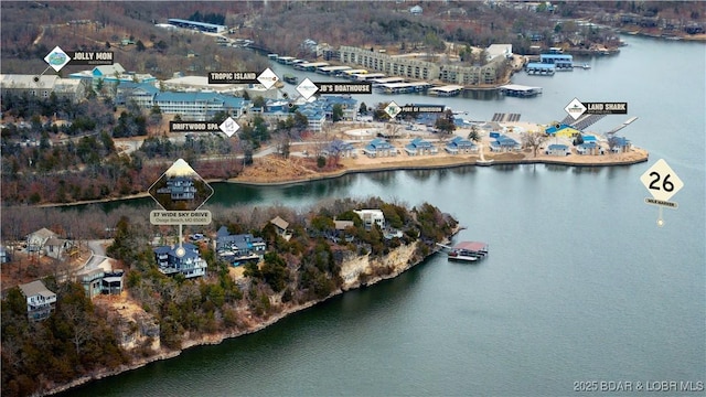 aerial view of a large body of water