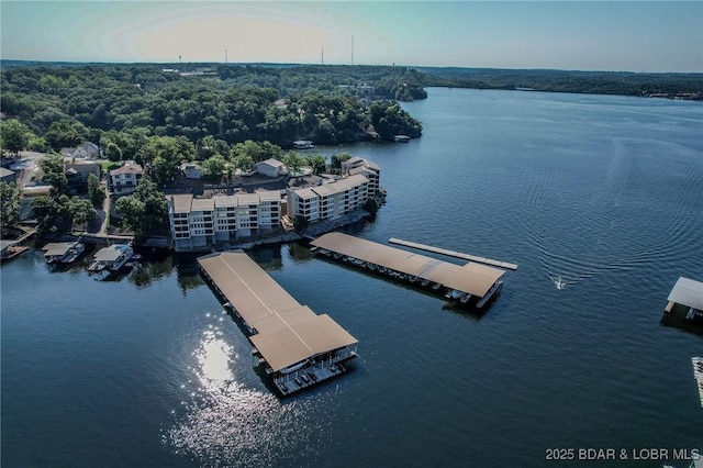 aerial view of a nearby body of water