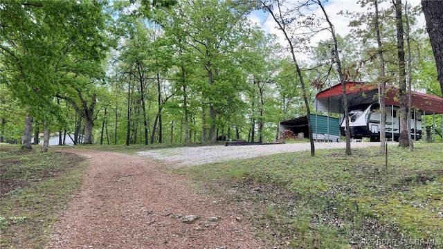 29745 Canary Rd, Gravois Mills, MO 65037 - view of yard with dirt driveway and a detached carport