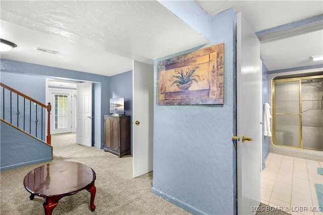 35 Teak Village Dr, Lake Ozark, MO 65049 - hall with stairs, carpet, and baseboards