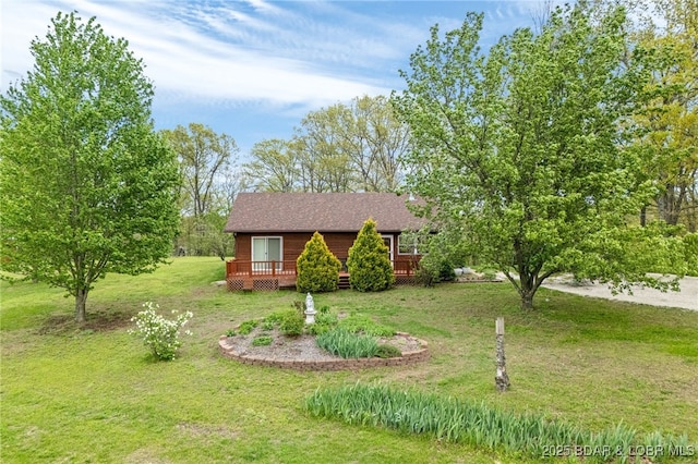 108 Frazier Oaks Rd, Eldon, MO 65026 - view of front of property with a wooden deck and a front lawn